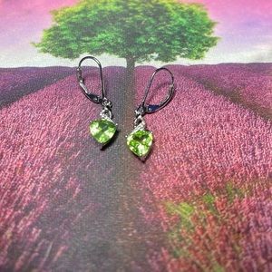Green peridot 2.21 ctw dangle earrings sterling